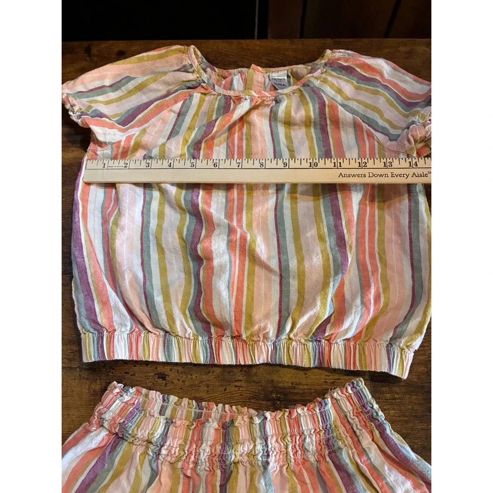Carter's 2-Piece Skirt Set Kids 8 Multicolor Excellent Striped Boho Ruffle
